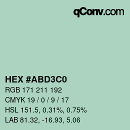 カラーコード: HEX #ABD3C0 | qconv.com