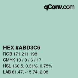 Color code: HEX #ABD3C6 | qconv.com