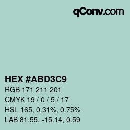 Color code: HEX #ABD3C9 | qconv.com