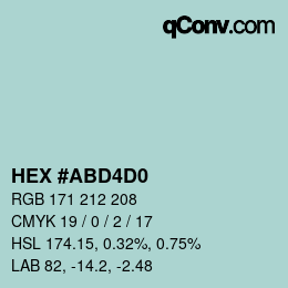 Color code: HEX #ABD4D0 | qconv.com