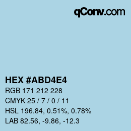 颜色代码: HEX #ABD4E4 | qconv.com