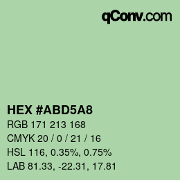 Farbcode: HEX #ABD5A8 | qconv.com