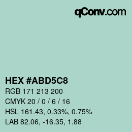 颜色代码: HEX #ABD5C8 | qconv.com