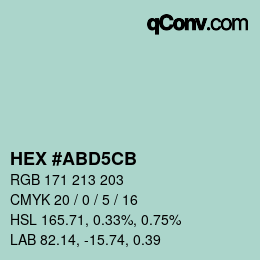 颜色代码: HEX #ABD5CB | qconv.com