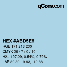 カラーコード: HEX #ABD5E6 | qconv.com