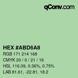 カラーコード: HEX #ABD6A8 | qconv.com