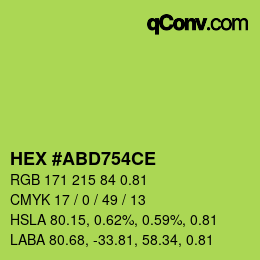 Código de color: HEX #ABD754CE | qconv.com