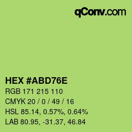 Color code: HEX #ABD76E | qconv.com