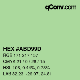 Color code: HEX #ABD99D | qconv.com