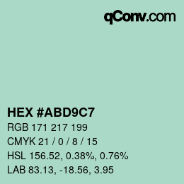 Color code: HEX #ABD9C7 | qconv.com