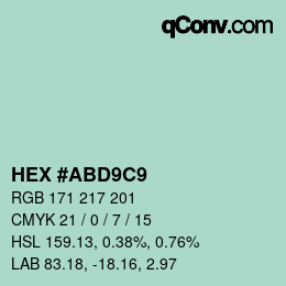 Color code: HEX #ABD9C9 | qconv.com