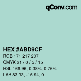 Color code: HEX #ABD9CF | qconv.com