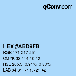 Color code: HEX #ABD9FB | qconv.com