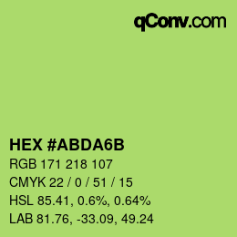 颜色代码: HEX #ABDA6B | qconv.com