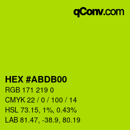カラーコード: HEX #ABDB00 | qconv.com