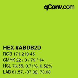 Color code: HEX #ABDB2D | qconv.com
