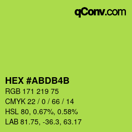 Color code: HEX #ABDB4B | qconv.com
