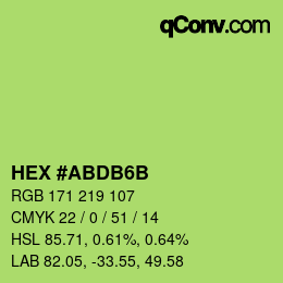 Color code: HEX #ABDB6B | qconv.com