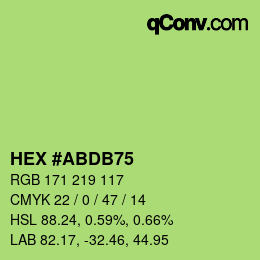 Color code: HEX #ABDB75 | qconv.com