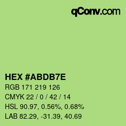 Color code: HEX #ABDB7E | qconv.com