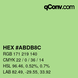Color code: HEX #ABDB8C | qconv.com