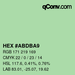 カラーコード: HEX #ABDBA9 | qconv.com