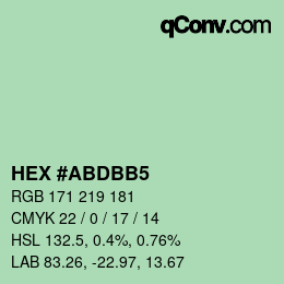 カラーコード: HEX #ABDBB5 | qconv.com