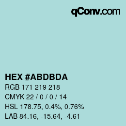 カラーコード: HEX #ABDBDA | qconv.com