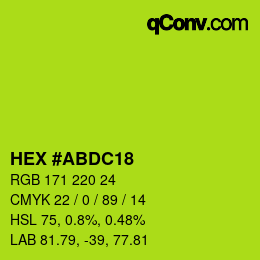 颜色代码: HEX #ABDC18 | qconv.com