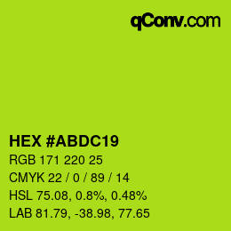 Color code: HEX #ABDC19 | qconv.com