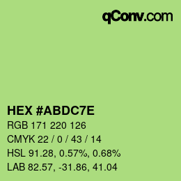 カラーコード: HEX #ABDC7E | qconv.com
