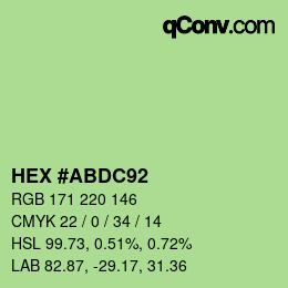 Color code: HEX #ABDC92 | qconv.com