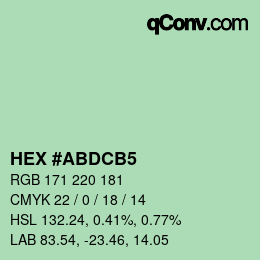 Color code: HEX #ABDCB5 | qconv.com