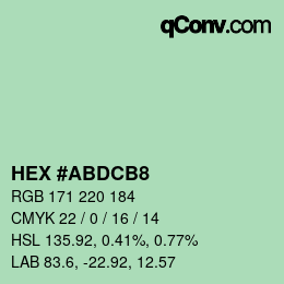 Color code: HEX #ABDCB8 | qconv.com