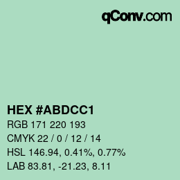 Color code: HEX #ABDCC1 | qconv.com