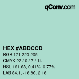 カラーコード: HEX #ABDCCD | qconv.com