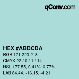 カラーコード: HEX #ABDCDA | qconv.com