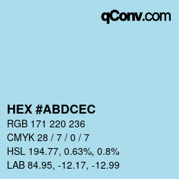 Color code: HEX #ABDCEC | qconv.com