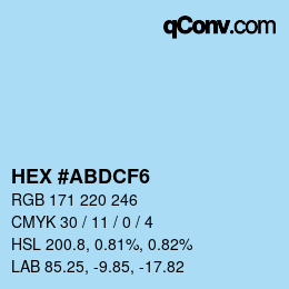カラーコード: HEX #ABDCF6 | qconv.com