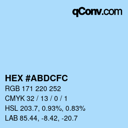 颜色代码: HEX #ABDCFC | qconv.com