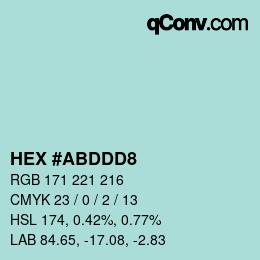 カラーコード: HEX #ABDDD8 | qconv.com