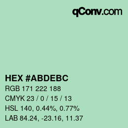 颜色代码: HEX #ABDEBC | qconv.com