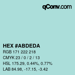 Color code: HEX #ABDEDA | qconv.com