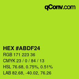 Color code: HEX #ABDF24 | qconv.com