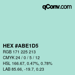 カラーコード: HEX #ABE1D5 | qconv.com