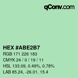 Color code: HEX #ABE2B7 | qconv.com