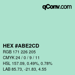 Farbcode: HEX #ABE2CD | qconv.com