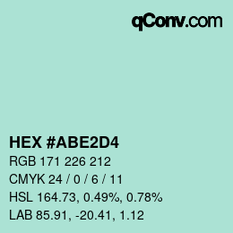 Color code: HEX #ABE2D4 | qconv.com