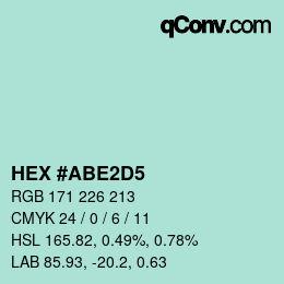 カラーコード: HEX #ABE2D5 | qconv.com