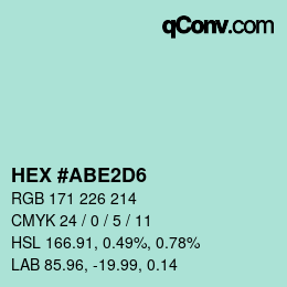 カラーコード: HEX #ABE2D6 | qconv.com